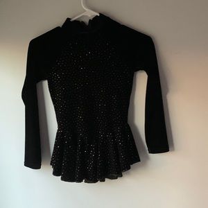 black with rainbow glitter figure skating dress